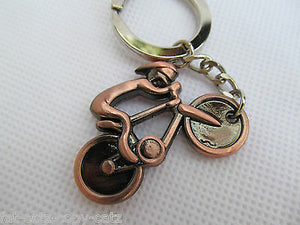 SOLID METAL 3 COLOURS SILVER BRONZE PRO CYCLING KEYRING CHARM GIFT IDEA UKSELLER