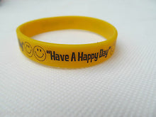 Load image into Gallery viewer, Fashion Have a Happy Day Smiley Happy Face Silicone Rubber Wrist Band UK Seller
