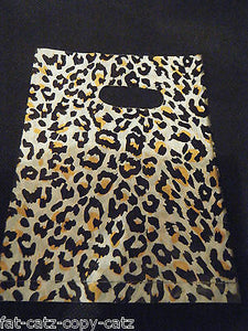 FASHION SMALL LEOPARD ANIMAL PRINT CARRIER GIFT SWEET SHOP BAGS 40-45 PER PACK