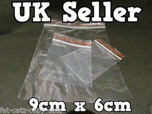 100 x 9cm x 6cm CLEAR PLASTIC GRIP & SELF SEAL PLASTIC POLYTHENE BAGS RE-USEABLE