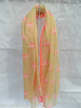 Load image into Gallery viewer, PINK or YELLOW LARGE CROWN SOFT FEEL LADIES FASHION SCARF 170cm x 110cm UKSELLER
