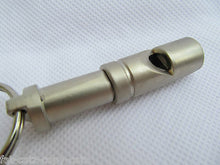 Load image into Gallery viewer, SOLID METAL DULL SILVER TONE BLOWING WHISTLE KEYRING CHARM GIFT IDEA UK SELLER
