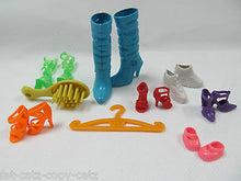 Load image into Gallery viewer, 12&quot; DOLL&#39;S SIZED CLOTHING ACCESSORIES 9 PIECE SETS BOOTS, SHOES HANDBAG COMB UK
