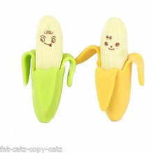 Load image into Gallery viewer, 2 or 4 COLLECTABLE JAPANESE KOREAN STYLE NOVELTY BANANAS SKIN ERASERS UK SELLER
