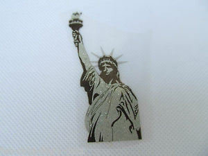 STATUE OF LIBERTY MONUMENT USA GLITTER IRON ON SMOOTH PATCH FOR CLOTHES UKSELLER