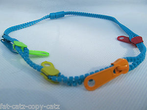 MULTIPLE ZIPS ZIP FUN FASHION GIRLS LADIES NECKLACE JEWELLERY 5 COLOURS UKSELLER