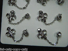 Load image into Gallery viewer, UNIQUE PAIR UNISEX MULTI 2 HOLE PUNK GOTH STYLE PIERCED EARRINGS SKULL DIAMONTE
