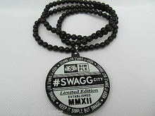 Load image into Gallery viewer, UNISEX &quot;# SWAG CITY&quot; ACRYLIC BEADED HIP HOP STYLE FASHION NECKLACE 33&quot; UK SELLER
