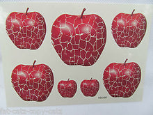 Load image into Gallery viewer, Quality Unisex Arty Cracked Mosaic Red Apples Fruit Temporary Tattoos UK Seller
