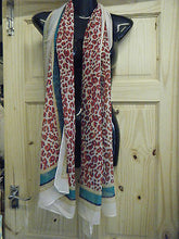 Load image into Gallery viewer, BLUE, RED FASHION DESIGNER ANIMAL LEOPARD &quot;U&quot; PRINT LADIES LARGE SCARF UK SELLER
