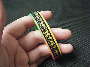 PEACE SIGN LOGO HIPPY RASTA LOVE MENS WOMENS RUBBER WRIST BRACELET BAND UKSELLER