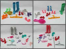 Load image into Gallery viewer, 12&quot; DOLL&#39;S SIZED CLOTHING ACCESSORIES 9 PIECE SETS BOOTS, SHOES HANDBAG COMB UK
