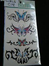 Load image into Gallery viewer, 1x SHEET LADIES BUTTERFLY BANDS ARTY EYES FLOWERS TEMPORARY TATTOOS UK SELLER
