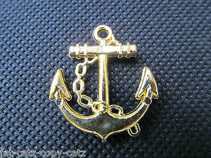 25 x Plastic Anchor Kitsch Jewellery Craft Clothing Charms Silver Gold UK Seller