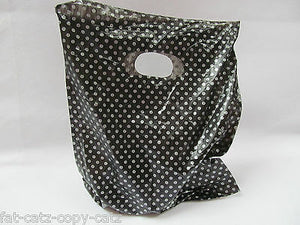 40-45 TINY BLACK POLKA DOTS SPOTTED SMALL PLASTIC CARRIER BAGS 19cmx18cm UKSELL