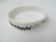 Load image into Gallery viewer, Fashion Have a Happy Day Smiley Happy Face Silicone Rubber Wrist Band UK Seller
