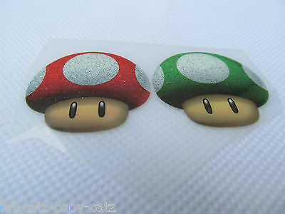 SUPER MARIO LEVEL UP MUSHROOM GLITTER IRON ON SMOOTH PATCH FOR CLOTHES UKSELLER