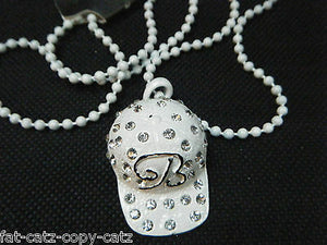 HEAVY BLING DIAMONTE 3D GANGSTER HIPHOP STYLE BASEBALL CAP HAT NECKLACE UKSELLER