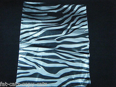 45+ QUALITY MEDIUM SILVER ZEBRA ANIMAL PRINT CARRIER BAGS 30cm x 24cm UK SELLER