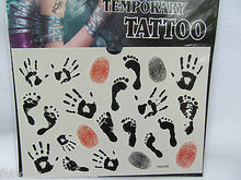 Load image into Gallery viewer, New Quality Black Unisex Arty Foot Finger Hand Prints Temporary Tattoos UKSeller
