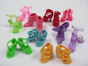 3x Quality Short Dolls Dresses & 3 Pairs Shoes - Random Selection Made for Barbie dolls