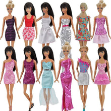 Load image into Gallery viewer, 3x Quality Short Dolls Dresses &amp; 3 Pairs Shoes - Random Selection Made for Barbie dolls
