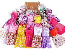 Load image into Gallery viewer, 3x Short Dolls Dresses &amp; 3 Pairs Shoes - Random Selection Made for Barbie Sized Dolls
