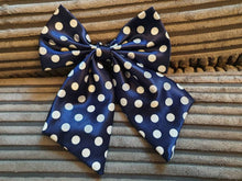 Load image into Gallery viewer, Blue Polka Dots Spotted Ladies Girls Fashion Adjustable Pre-Tied Neck Bow Tie One Size for Uniforms, Fancy Dress
